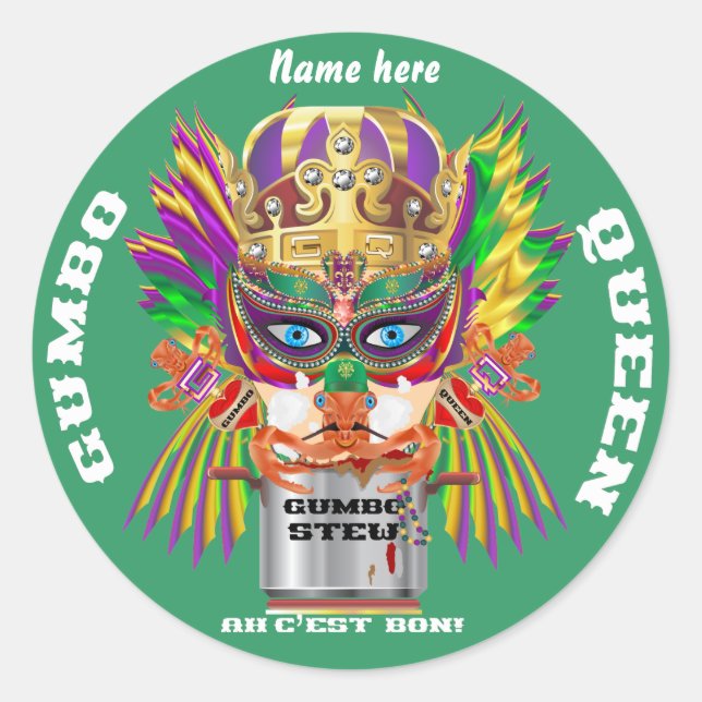 Adesivo A opinião da rainha do Gumbo do festival sugere (Frente)
