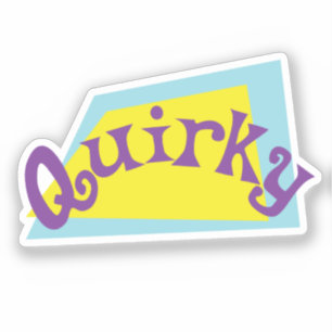 Adesivo A palavra Quirky em formas e cores retro