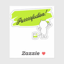 A pintura de Kitten "Purrfection!" na parede.