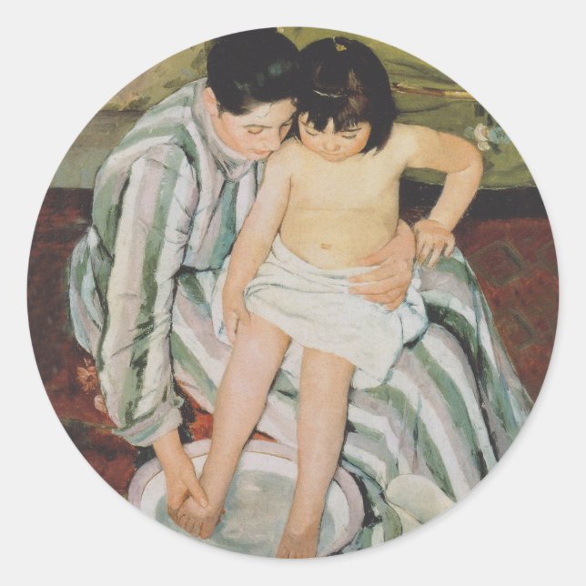 Adesivo A Pintura do Banho de Mary Cassatt Child (Frente)