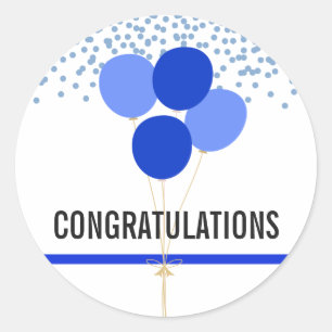 Adesivo A polícia Party os parabéns temáticos brancos