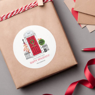 Adesivo A Porta de Natal do Férias Vermelho 