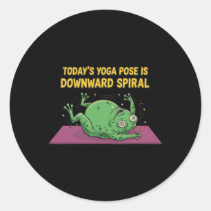 Adesivo A pose de Yoga de Hoje é o Funny Frog em Espiral D