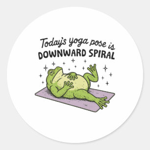 Adesivo A pose de yoga de hoje é Sapo em espiral para baix