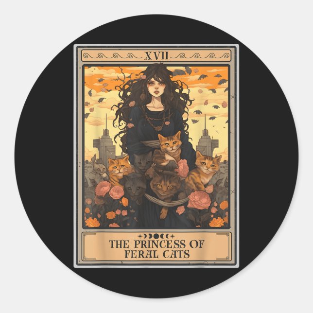 Adesivo A Princesa De Feral Cats Tarot Card (Frente)
