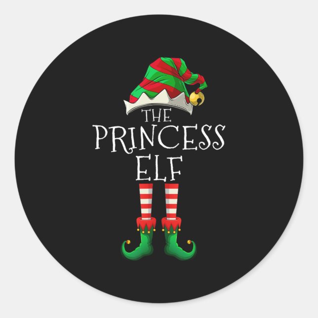 Adesivo a princesa elf de natal engraçado que corresponde  (Frente)