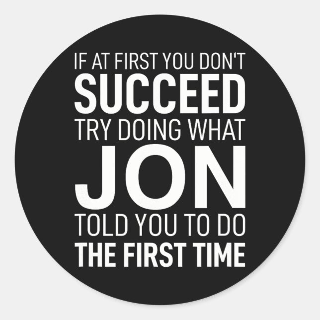 Adesivo A princípio, não conseguimos o Aniversário Homens, (Frente)