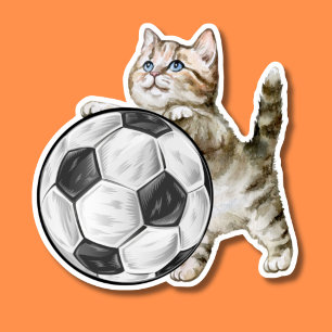 Adesivo À prova d'água de gatos de futebol