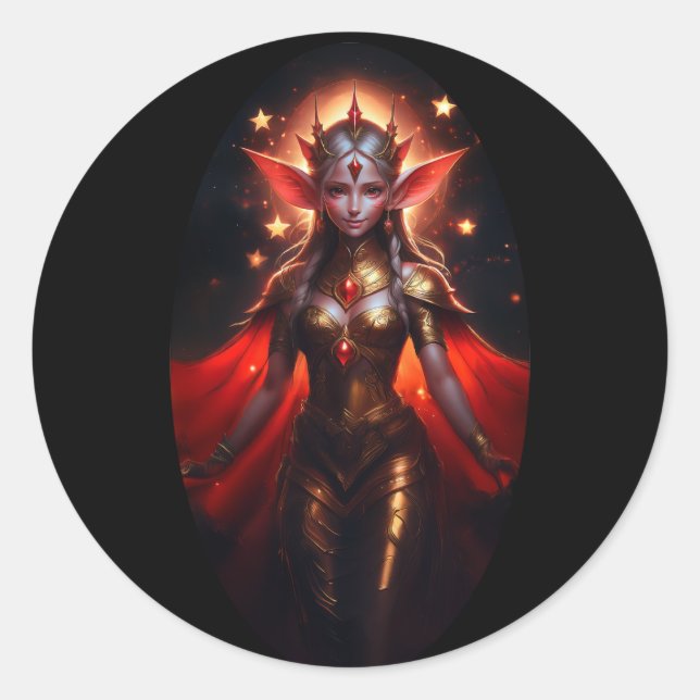 Adesivo A Rainha Do Vigia Da Lua Elves Possui Para Nós (Frente)