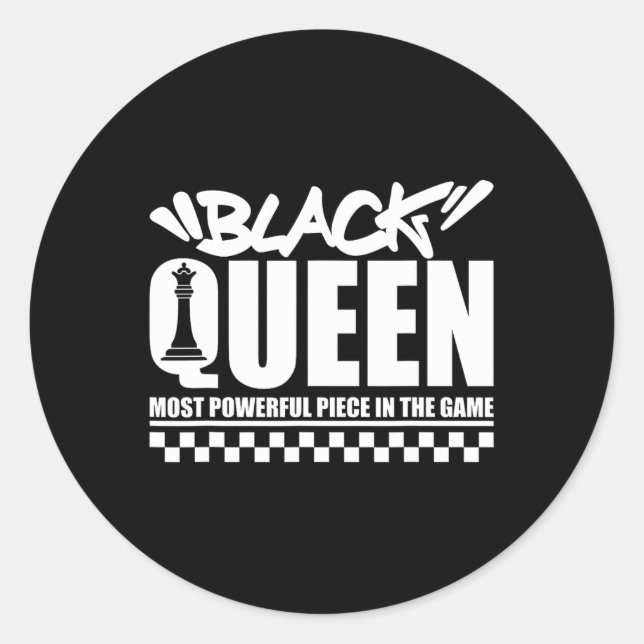 Adesivo A Rainha Negra Mais Poderosa Xadrez Afro-Americano (Frente)