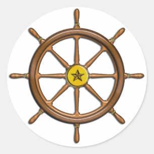 Adesivo A roda do navio de madeira