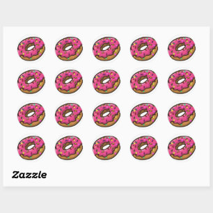 Adesivo A rosquinha congelada rosa com arco-íris polvilha