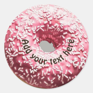 Adesivo A rosquinha realística com glacé cor-de-rosa &