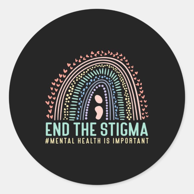 Adesivo A Saúde Mental Estigma É Importante O Arco-Íris (Frente)