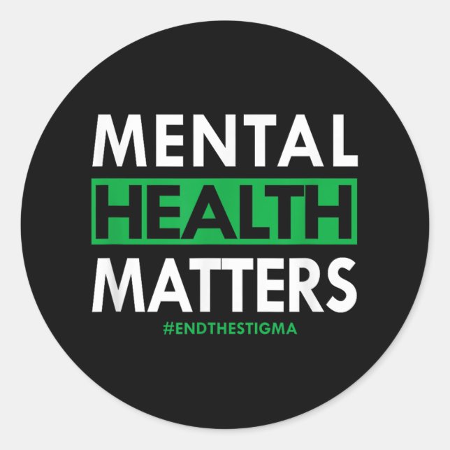Adesivo A Saúde Mental Termina A Consciência Do Estigma (Frente)