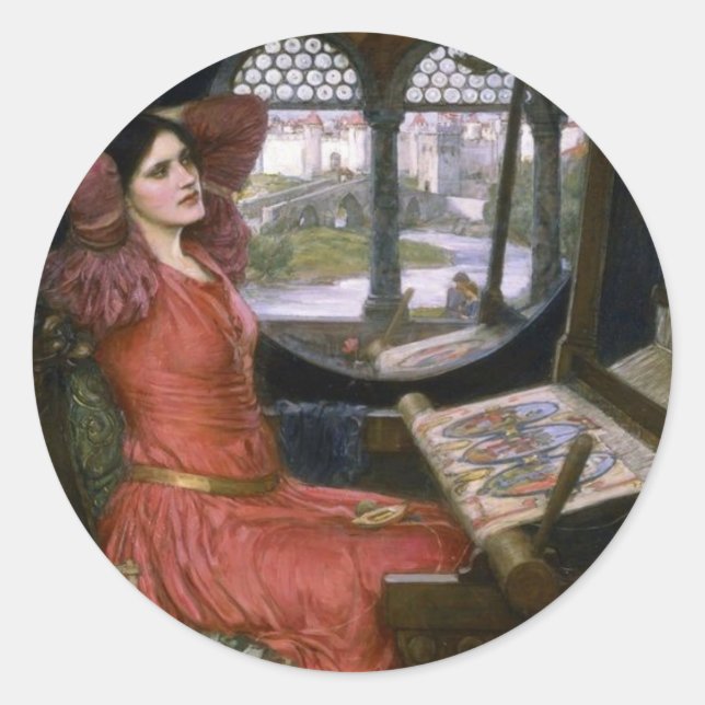 Adesivo A senhora do Waterhouse de Shalott (Frente)