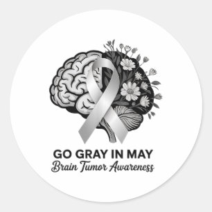 Adesivo A Sensibilização Para O Tumor Cerebral Veste Cinza