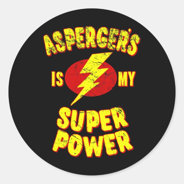 Adesivo A Síndrome de Asperger É Meu Superpoder  (Frente)