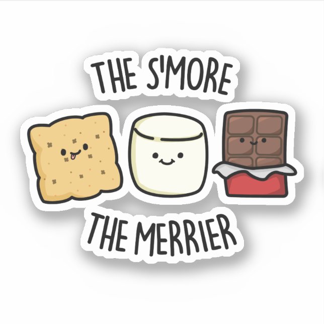 Adesivo A Smore, a Merrier Engraçada, Smore Pun (Frente)