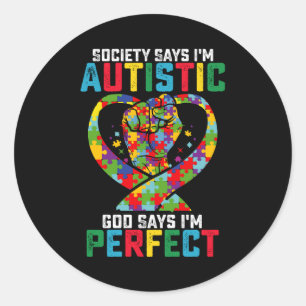 Adesivo A sociedade diz que eu sou autista Deus diz que so