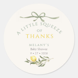 Adesivo A Squeeze of Thanks Lemon Citrus Baby Shower