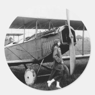 Adesivo A Srta. Katherine Stinson e o seu avião de Curtiss