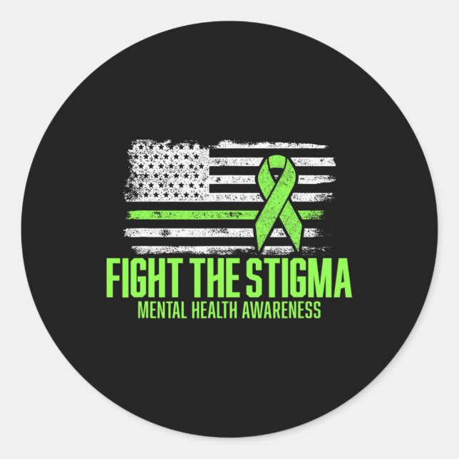 Adesivo A Stigma American Flag Mental Health Senwarness (Frente)