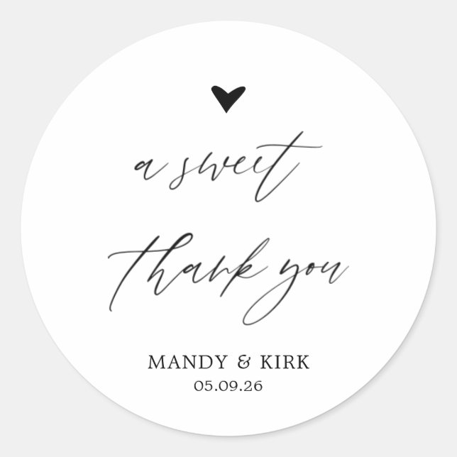 Adesivo A Sweet Thank You Personalized Favor Sticker (Frente)