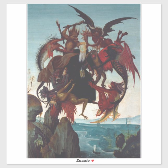 Adesivo A tentação do Santo Anthony por Michelangelo (Folha)