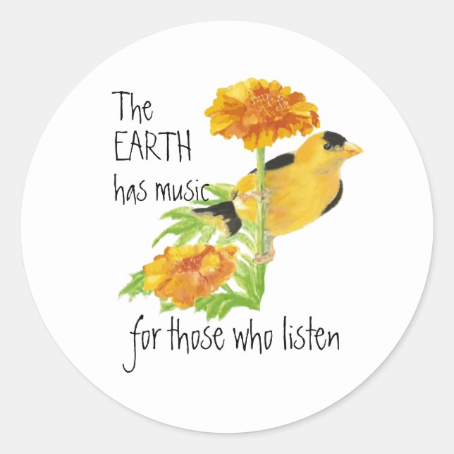 Adesivo A Terra tem música para aqueles que ouvem citação (Frente)