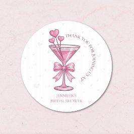 Adesivo A Tini Bit Engaged Pink Martini Bridal Shower 