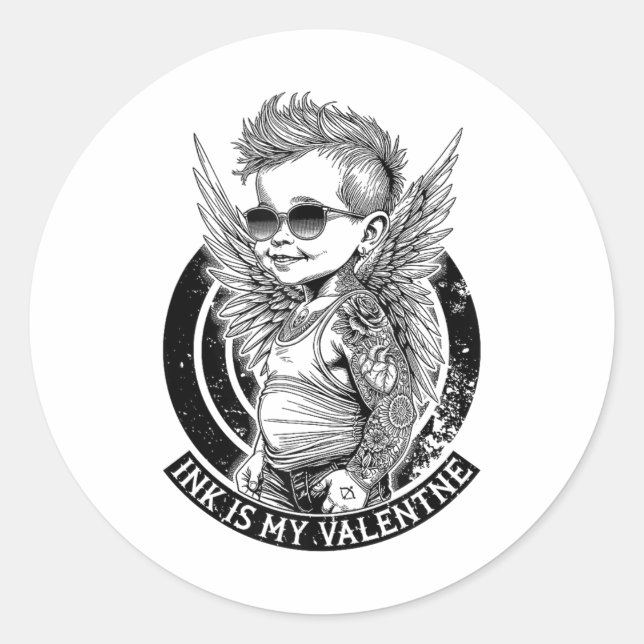 Adesivo A Tinta Engraçada Do Dia de os namorados De Tatuag (Frente)