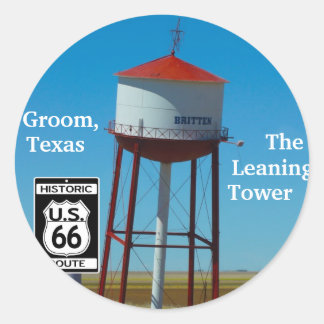 Adesivo A torre inclinada de Texas no noivo - estrada 66