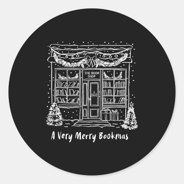 Adesivo A Very Merry Bookmas Cozy Christmas Bookstore Holi (Frente)