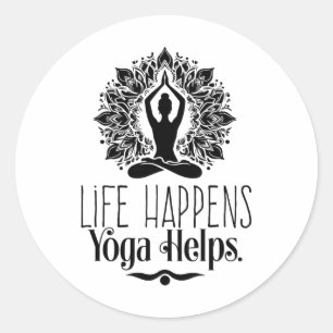 Adesivo A Vida Acontece Yoga Ajuda Cute Motivação Presente