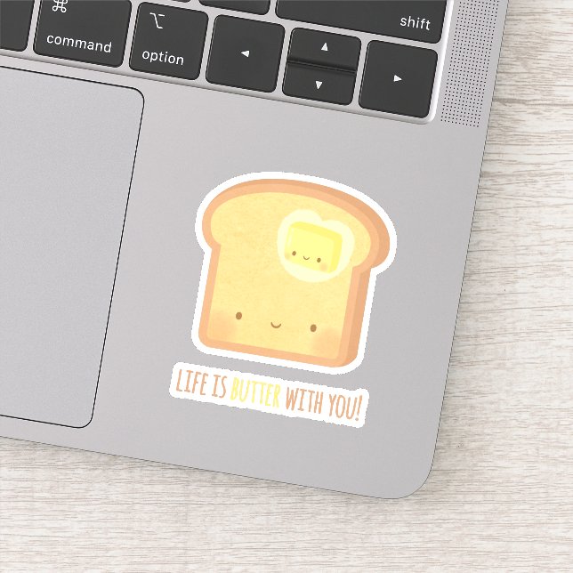 Adesivo A vida bonita é mais doce com você, trocadilho (Detalhe)