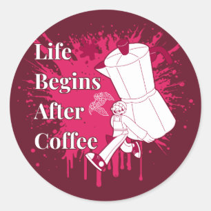 Adesivo A Vida Começa Depois do Café Arte de Cafeteira Mok