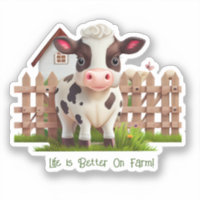 A vida da vaca bonita é melhor na Fazenda.