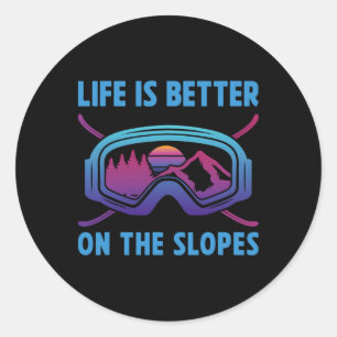 Adesivo A Vida Do Snowboard É Melhor No Slopes Retro Snowb