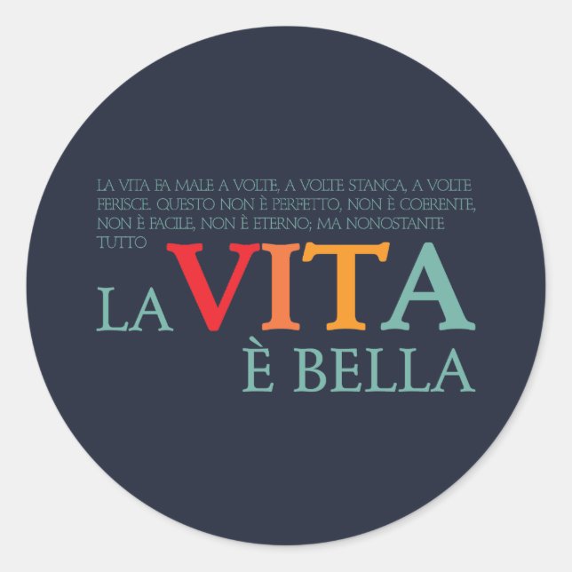 Adesivo A vida é bela (Frente)
