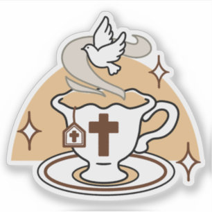 Adesivo A vida é doce com Jesus - Taça Cristã Faith Tea