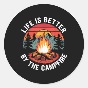 Adesivo A Vida É Melhor Ao Redor Da Fogueira De Acampament