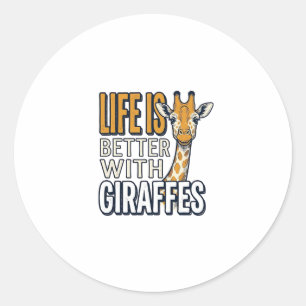 Adesivo A Vida É Melhor Com Girafas Camisa Vintage Design_