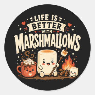 Adesivo A vida é melhor com marshmallows
