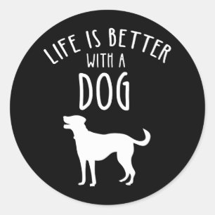Adesivo A Vida É Melhor Com Um Cachorro