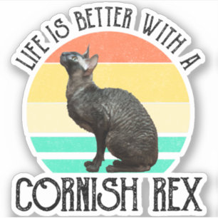 Adesivo A Vida É Melhor Com Um Cornish Rex
