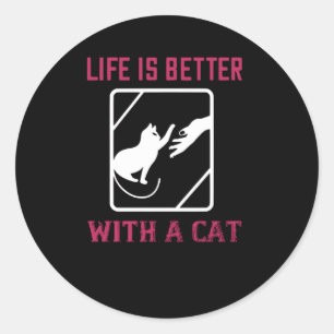 Adesivo A vida é melhor com um gato