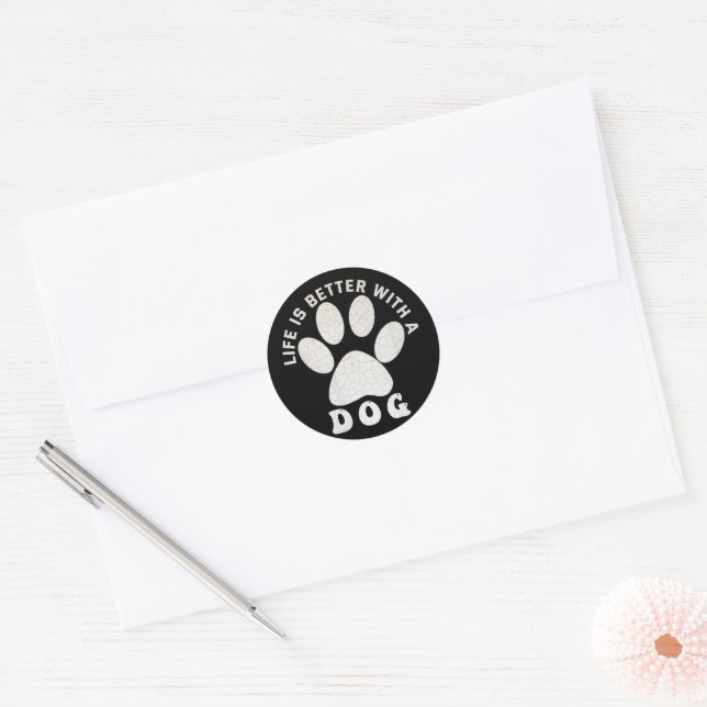 Adesivo A vida é melhor com um texto texturizado de prata  (Envelope)