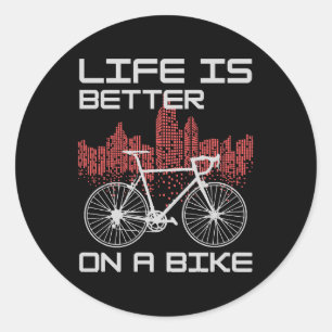 Adesivo A vida é melhor de bicicleta