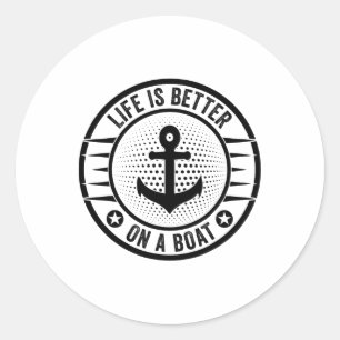 Adesivo A Vida É Melhor Em Um Barco Capitão Barqueiro Barc
